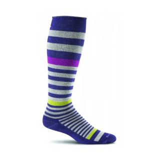 (SOCKWELL) Women's Moderate Compression, ORBITAL STRIPE 15-20 MMHG (Concorde)